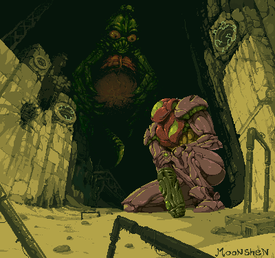 samus aran and draygon animation