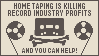 "home taping is killing record industry profits - and you can help" stamp